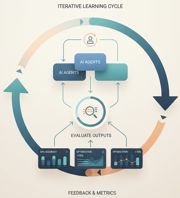 AI agents in iterative learning cycle