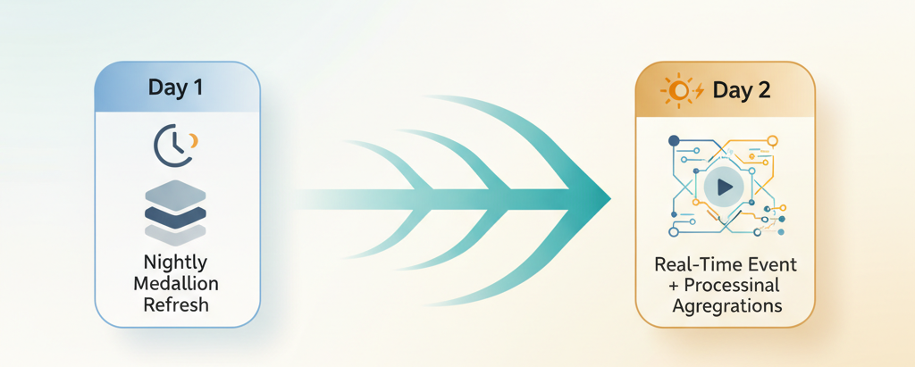 Transition from batch to real-time processing